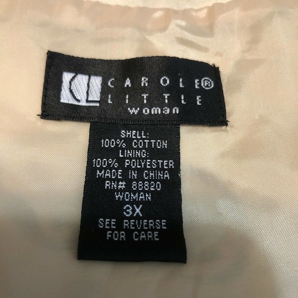 Carole Little Women's Size 3X Beige Black Embellished 3/4 Sleeve Blazer Jacket - Picture 9 of 12